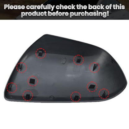 Compatible with 2012-2020 Toyota Sienna Right Side Mirror Cover Cap, White Passenger Side Clip-on Mirror Cap Replacement Without Turn Signal Light Replaces for 87915-08021-A0 - color: Right White