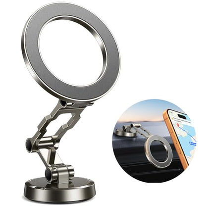 kaistyle for Magsafe Car Mount【Tri-fold & All Metal】Magnetic Phone Holder for Car Phone Holder Mount Dashboard Cell Phone Holders for Your Car Accessories for Women Men for iPhone 17 Pro Max 16 15 14