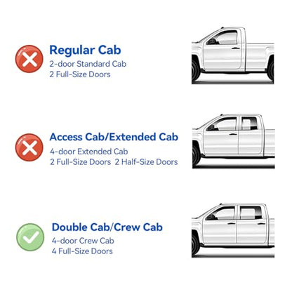 Rain Guards for 2001-2004 Toyota Tacoma Double/Crew Cab (4 Full-Size Door cab), Out-Channel Window Visor Shields Vent Deflector Shade Wind Dark Smoke 2002 2003 01 02 03 04, Outside-Mount, 4PCS - style: For 2001-2004 | Toyota Tacoma | Double Cab | Out-Chan