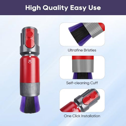 SONGRUI Traceless Scratch-free Dusting Brush Compatible with Dyson V7 V8 V10 V11 V12 V15 Gen5 detect and Gen5 outsize Vacuum Cleaners, Handy Self-cleaning Soft Bristles NOT for Digital Slim Series