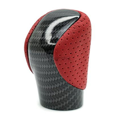 Gear Shift Knob Shifter for Lexus ES GS GX is NX RC RX 200t 300 350 3450h 450hL 350L (Circuit Red Leather/Carbon Fiber Pattern) - color: Circuit Red Leather / Carbon Fiber Pattern