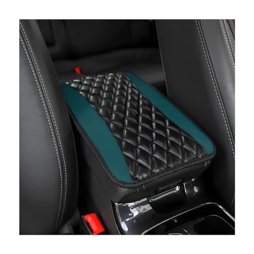 Moly Magnolia Car Center Console Cushion Pad, Universal Leather Waterproof Armrest Seat Box Cover Protector,Comfortable Car Decor Accessories Fit for Most Vehicle SUV (Blackish Green) - color: Blackish Green