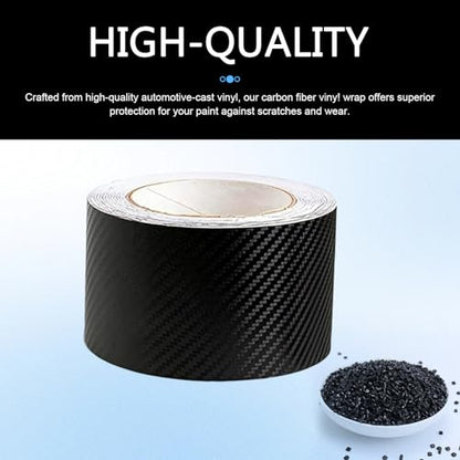 Car Door Edge Guard, 2.7 inch × 23 FT 3D Carbon Fiber Txture Door Sill Protector, Anti-Collision Anti-Scratch Car Wrap Film, Universal Sill Protector for Most Cars (Black)