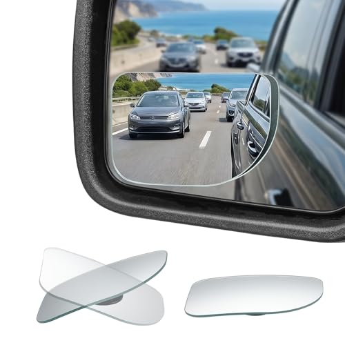 JOYTUTUS Blind Spot Mirror 2 Pack HD Frameless Convex Glass for Wide Angle View and Safer Lane Changing Compatible with Cars SUVs Trucks RVs Easy Stick On & Long Lasting Durability