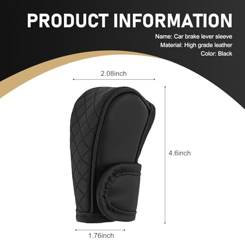 Car Leather Gear Shift Cover, Anti-Slip Dustproof Gear Shifter Stick Protector with Diamond Embroidery, Shift Knob Cover for Lever Protection, Universal for Cars,Trucks,SUVs (Black) - color: Black