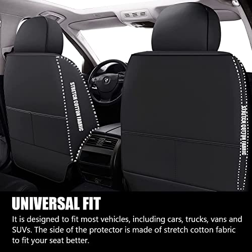 Car Seat Covers Front Seats, Super Luxurious Heavy Universal Duty Waterproof Leather Automotive Vehicle Cover for Cars SUV Pick-up Truck, Non-Slip Seat Black White Car Accessories (2 PCS Front/White) - color: 2 PCS Front/white