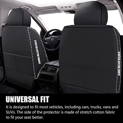 Car Seat Covers Front Seats, Super Luxurious Heavy Universal Duty Waterproof Leather Automotive Vehicle Cover for Cars SUV Pick-up Truck, Non-Slip Seat Black White Car Accessories (2 PCS Front/White) - color: 2 PCS Front/white