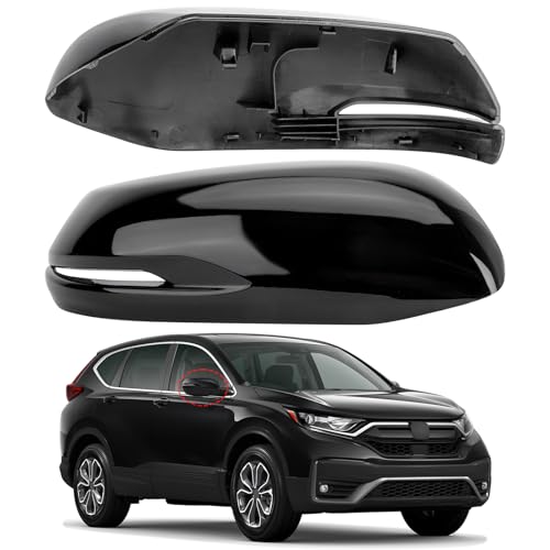 Passenger Side Mirror Cover Replacement for Honda CRV 2017 2018 2019 2020 2021 2022 - Right Side Mirror Covers, Rear View Mirrors Cap Accessories Black, With Lamp - color: Black-With Lamp, size: Passenger Side (Right)