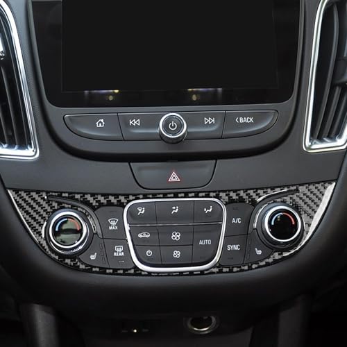 Black Carbon Fiber Compatible with Chevy/Chevrolet Malibu 2016 2017 2018 2019 2020 2021 2022 2023 2024 2025 Accessories Car Central Control A/C Air Switch Knob Cover Interior Trim Decal -D - color: Ac Control Buttons -D