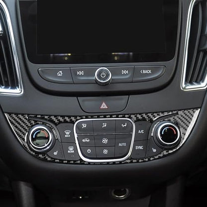 Black Carbon Fiber Compatible with Chevy/Chevrolet Malibu 2016 2017 2018 2019 2020 2021 2022 2023 2024 2025 Accessories Car Central Control A/C Air Switch Knob Cover Interior Trim Decal -D - color: Ac Control Buttons -D