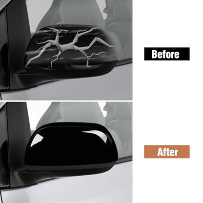 Moonlinks Compatible with 2012 2013 2014 2015 2016 2017 2018 2019 2020 Sienna Left Driver Side Mirror Cover Replacement, Glossy Black Left Side Clip-on Mirror Cap Replaces for 87945-08010 - color: Left Black