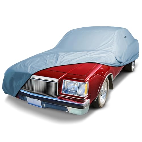 iCarCover Fits [1978-1987 Buick Regal] Premium Custom Car Cover Waterproof All Weather Resistant Outdoor Indoor Sun Snow Storm UV Protection Form-Fit Padded Cover with Straps - color: Sky Gray, size: 7. Buick Regal 1978-1987