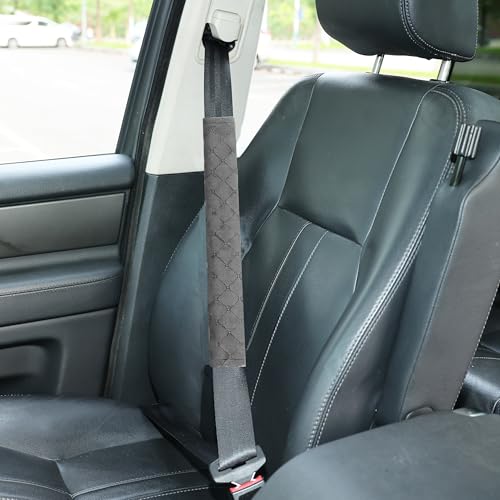 Amooca Soft Automotive Seat Belt Cover Seatbelt Shoulder Pad Neck Protector Cushions Universal Fit SUV Trucks Backpack Dark Grey Extra Long 15.7in - color: Dark Grey, size: 15.7in-1pc