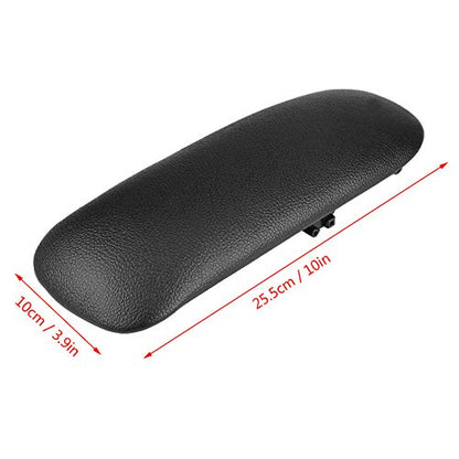 Qiilu Center Console,Artificial Leather & Plastic Black Center Console Armrest Lid Cover Pad for