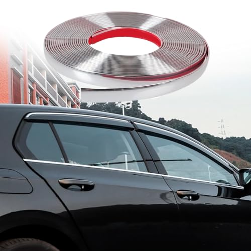 Automotive Chrome Trim Molding, 1/2 Inch Wide 26FT Chrome Trim, Car Body Chrome Trim Strip, Universal Moulding Trim Strip Line Decoration for Car Truck RV Bumpers, Door, Window, Side (Silver)