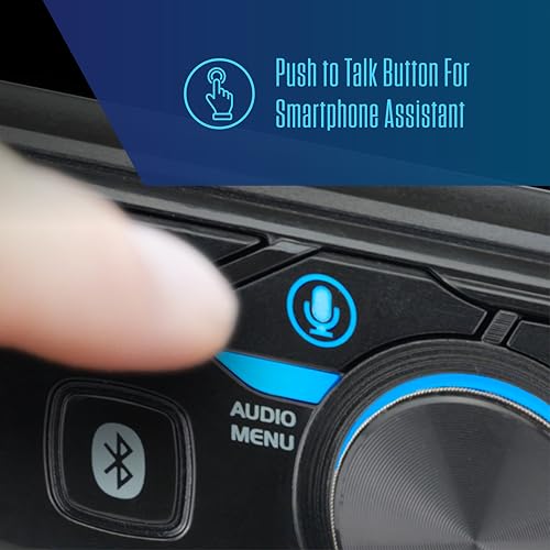 Jensen CMR270 7-inch Double DIN Car Stereo | LED Digital Media Touchscreen | Bluetooth | Push to Talk Assistant | Backup Camera Input | | USB Fast Charging | microSD | No CD/DVD