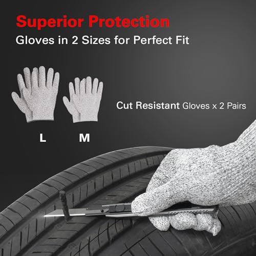 CKAuto Tire Plug Repair Kit, Heavy Duty Car Emergency Tool Kit for Flat Tire Puncture Repair, 80 Pcs Value Pack, Tire Patch Kit fit for Autos, Cars, Motorcycles, Trucks, RVs, etc. - size: 80 pcs