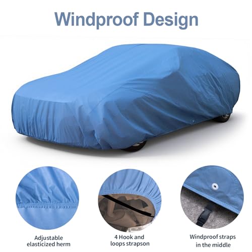 Car Cover Waterproof All Weather for Automobiles – Heavy Duty Full Exterior Covers for Snow Ice Protection – Outdoor Cars Tarps Universal Fit Sedan Toyota BMW Ford Honda Chevy up to 205"（Sedan C5）
