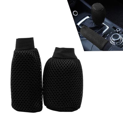 2 PCS/Set Car Gear Shift Knob Cover & Car Handbrake Cover, Anti-Slip Car Gear Shift Handle, Handbrake Cover Gear Cover Set, Universal for Most Cars (Black) - color: Black