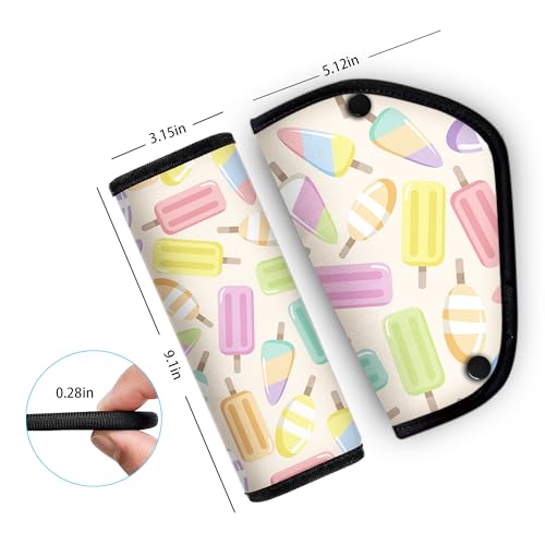 Kid's Seat Belt Cover Pad, Neck & Abdomen Cushion for Children- Soft and Breathable Straps Cover Support (Ice Cream) - color: Ice Cream
