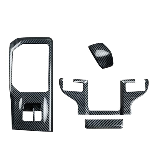 INTGET Center Console Interior Trim Cover for 2026 Toyota Grand Highlander Accessories 2024 2025 ABS Carbon Fiber Gear Shift Panel Cover with Knob Cover Armrest Box Switch Protective Stickers (4PCS) - color: 4 PCS Center Console Panel Cover