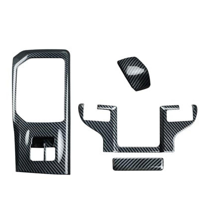 INTGET Center Console Interior Trim Cover for 2026 Toyota Grand Highlander Accessories 2024 2025 ABS Carbon Fiber Gear Shift Panel Cover with Knob Cover Armrest Box Switch Protective Stickers (4PCS) - color: 4 PCS Center Console Panel Cover