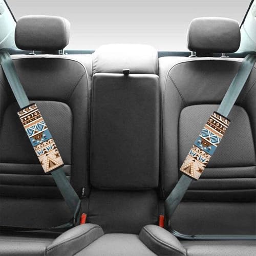 Fashion Aztec Auto Seat Belt Cover Soft Car Seatbelt Shoulder Strap Thickened Anti-Slip Shoulder Strap Protect for Most Vehicle, SUV, Truck, Car - color: Fashion Aztec