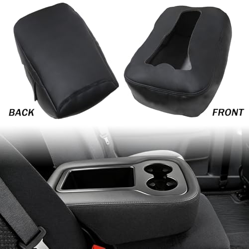 Armrest Console Jump Leather Seat Cover Compatible with Chevy Silverado GMC Yukon Sierra 2007 2008 2009 2010 2011 2012 2013 2014 (Leather Part Only) Leather Center Console Cover - color: Armrest Console Jump Cover