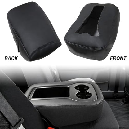 Armrest Console Jump Leather Seat Cover Compatible with Chevy Silverado GMC Yukon Sierra 2007 2008 2009 2010 2011 2012 2013 2014 (Leather Part Only) Leather Center Console Cover - color: Armrest Console Jump Cover