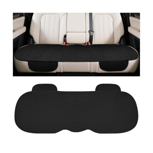 Osilly Car Back Seat Cover, Anti-Slip Long Vehicle Rear Bench Protectors with Storage Pocket, Breathable Comfortable Auto Interior Seating Bottom Protection Accessories, Universal Fit (Black) - color: Black