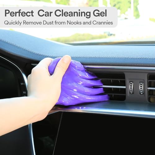PULIDIKI Car Cleaning Gel Clean Putty, Universal Car Interior Cleaner Slime, Perfect Cleaning Kit Supplies, Auto Detailing Tools Accessories, Dust Remover Gifts for Men Women Purple (70g) - size: Purple 1 Bag (70g)
