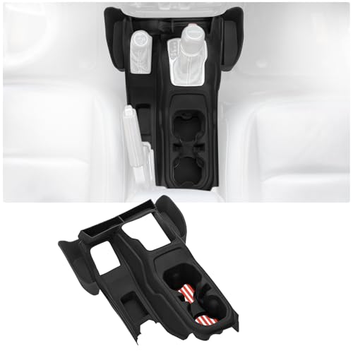 Center Console Organizer with Cup Holder Insert for 2018-2023 Jeep Wrangler JL Gladiator JT 2020-2025, Non-Slip Silicone Center Console Tray