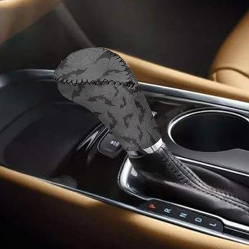KEIAHUAN Black Bats Halloween Car Gear Shift Knob Cover & Handbrake Cover, Shifter 2 Piece Anti-Slip & Anti-Scratch Vehicel Knob Gear Stick Covers Universal Fit for Sedan/SUV/Truck - color: Black Bats
