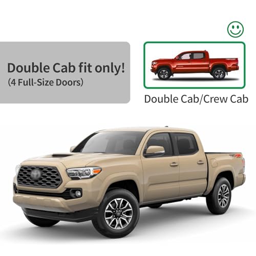 in-Channel Window Rain Guards for 2016-2023 Toyota Tacoma Double Cab/Crew Cab, Window Visor Guard Vent Wind Shade Deflector Rain Shield Protector Sun Visor,Outside-Mount, 4 Pieces, 4 Full-Size Door - size: 16-23 Tacoma Double Cab in-Channel