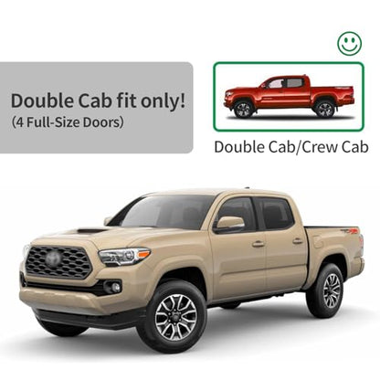 in-Channel Window Rain Guards for 2016-2023 Toyota Tacoma Double Cab/Crew Cab, Window Visor Guard Vent Wind Shade Deflector Rain Shield Protector Sun Visor,Outside-Mount, 4 Pieces, 4 Full-Size Door - size: 16-23 Tacoma Double Cab in-Channel