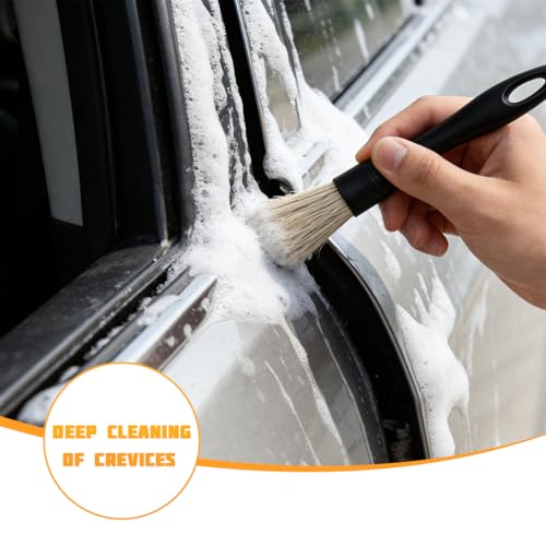 6PCS Car Detailing Brush Kit, Includes Ultra Soft No Scratch Boars & Vent Duster Brush, Multi-Use Automotive Dusting Cleaning Kit for Exterior Interior, Universal for Vehicles - size: 6 PCS