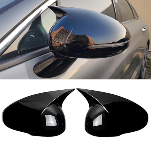 Side Rearview Mirror Caps For KIA K5 2021 2022 2023 2024 2025 2026 LH & RH Ox Horn Cover Wing Mirror Protect Decorate Covers Auto Exterior Decoration Accessories (Glossy Black) - color: Glossy Black