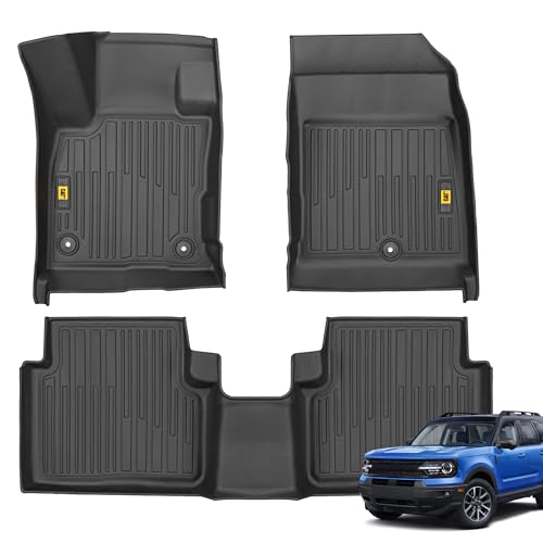 CAT® JustFit™ 3D All Weather Floor Mats for Ford Bronco Sport ONLY 2021-2026, Custom Fit Heavy-Duty Rubber Car Mats Full Set for 4 Door Models, (Not for Rubberized Floors) - style: Ford Bronco Sport (2021-2026)