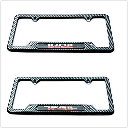 Stainless Steel Trail Boss Rust Free Sport License Plate Cover Frames Holder with Screw Caps for Chevrolet Trail Boss (2X Carbon Fiber) - color: 2x Carbon Fiber