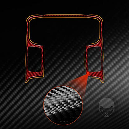 Red Carbon Fiber Center Console Panal Air Vent Outlet Gear Shift Rotary Shifter Media Screen Frame Cover Car Interior Compatible with Dodge Ram 1500/2500/3500 2013 2014 2015 Accessories - color: Red 21