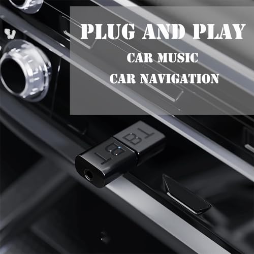 Mini 2-in-1 USB Bluetooth Receiver,5.4 Wireless Audio Adapter 3.5mm Car Kit Music Receiver for Home/Car Stereo Sound System, Bluetooth Adapter(Aux in) with 3.5mm Cable