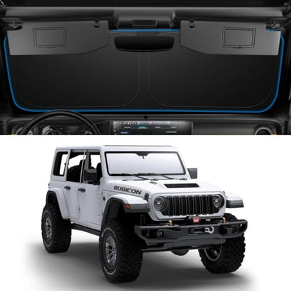 Spigen Triple-Coated CryoShade Front Windshield Sunshade (Reinforced Velcro Strap) Designed for Jeep Wrangler JL 2025-2018 & Gladiator 2025-2020 - size: Jeep Wrangler/Gladiator