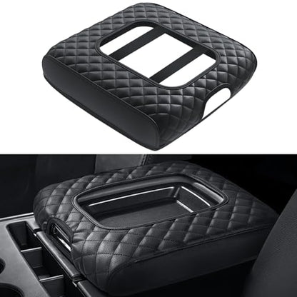 Center Console Cover Compatible with Silverado/Sierra 2014-2018 with 40/20/40 Jump Seat, Premium Leather Armrest Cover Pad, Car Middle Console Cover (ONLY for Split Bench Seat Console) - size: 2014-2018 Silverado/Sierra (Bench Seat Console)