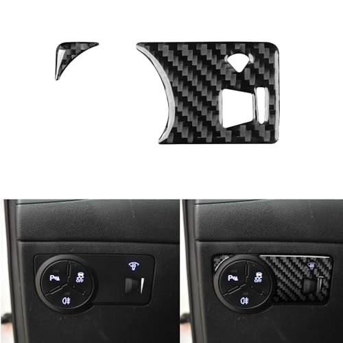 Interior Decals Compatible with Hyundai Genesis Coupe 2013 2014 2015 2016 Headlight Switch Control Button Real Carbon Fiber Trim Stickers - color: Headlight Switch