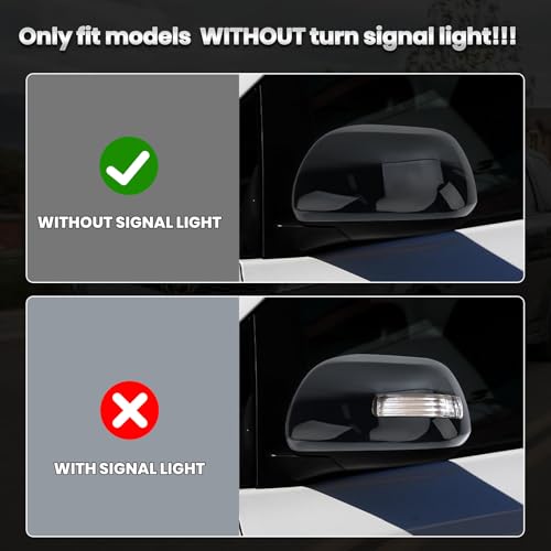 Compatible with 2012-2020 Toyota Sienna Left Side Mirror Cover Cap, Black Driver Side Clip-on Mirror Cap Replacement Without Turn Signal Light Replaces for 87945-08010 - color: Left Black