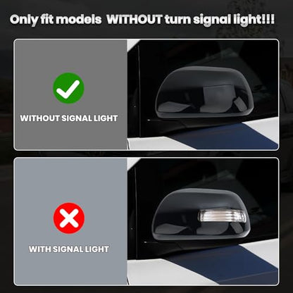Compatible with 2012-2020 Toyota Sienna Left Side Mirror Cover Cap, Black Driver Side Clip-on Mirror Cap Replacement Without Turn Signal Light Replaces for 87945-08010 - color: Left Black