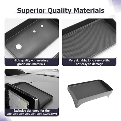 LUWU 2025 RAV 4 Dashboard Storage Tray Compatible with Toyota RAV 4 2019-2022 2023 2024 2025 Center Console Display Box Hidden Tray Behind Screen 2025 RAV 4 Accessories - color: 2019-2025 RAV 4 Dash Tray