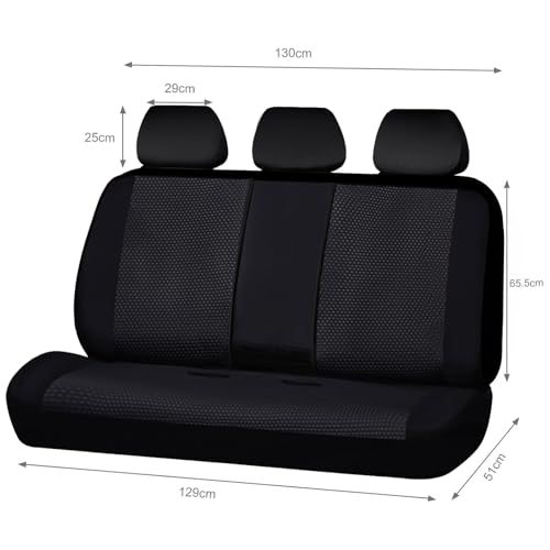 Flying Banner Neoprene Rear Bench car seat Covers car seat Protectors Split 40/60 60/40 (Solid Black, Neoprene) - color: Solid Black, size: Neoprene