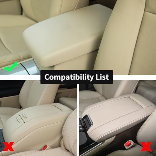 GIANT PANDA Custom Center Console Cover Fit for Toyota Highlander 2008 2009 2010 2011 2012 2013 2014,Waterproof-Anti-Scratch,Faux Leather Armrest Center Cover - Full Protection - Black - color: Highlander 2008-2014, size: Highlander