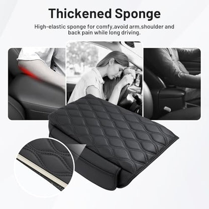 Autorder Center Console Cover for 2021-2025 2026 Jeep Grand Cherokee L Accessories Armrest Cushion Cover Nappa Leather Middle Console Covers Grand Cherokee L Console Cushion Pad Anti-Scratch - size: 21-26 Grand Cherokee L Armrest Cushion